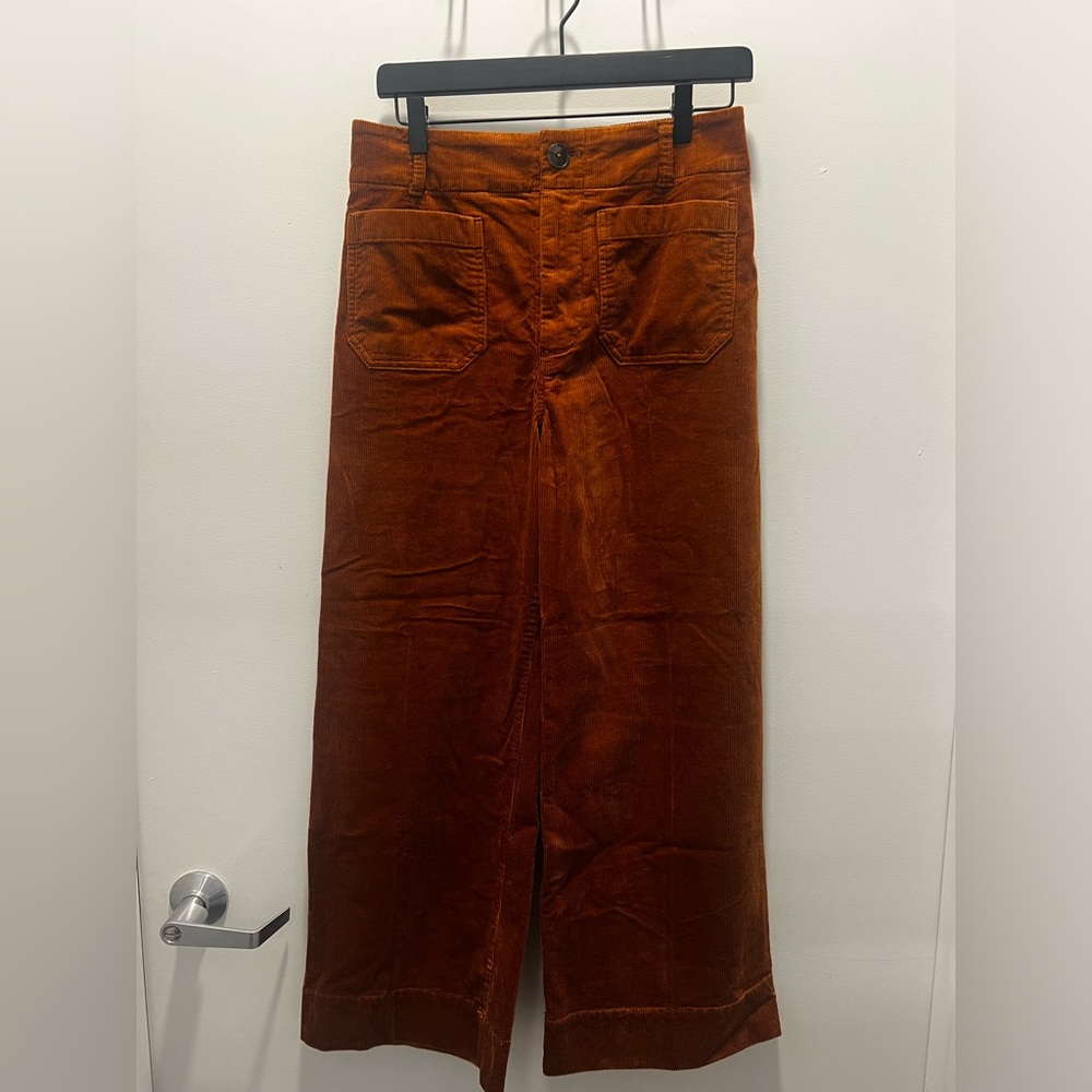 Bronze Colette cropped wide-leg pants: corduroy edition